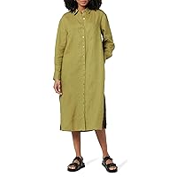 The Drop Women's Fiona Relaxed Linen Midi Shirt Dress