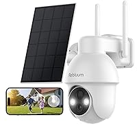 Security Camera Wireless Outdoor, 2K Solar Security Camera,Battery Powered 360°PTZ Security Camera,Color Night Vision,PIR Motion Detection,2-Way Audio,Compatible with Alexa