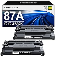 CF287A 87A Toner Cartridge High Yield Compatible Replacement for HP 87A CF287A 87X CF287X for HP Laserjet Enterprise M506 M506dn M506n M506x M501n M501dn M527f M527dn M527z Printer (Black, 2-Pack)