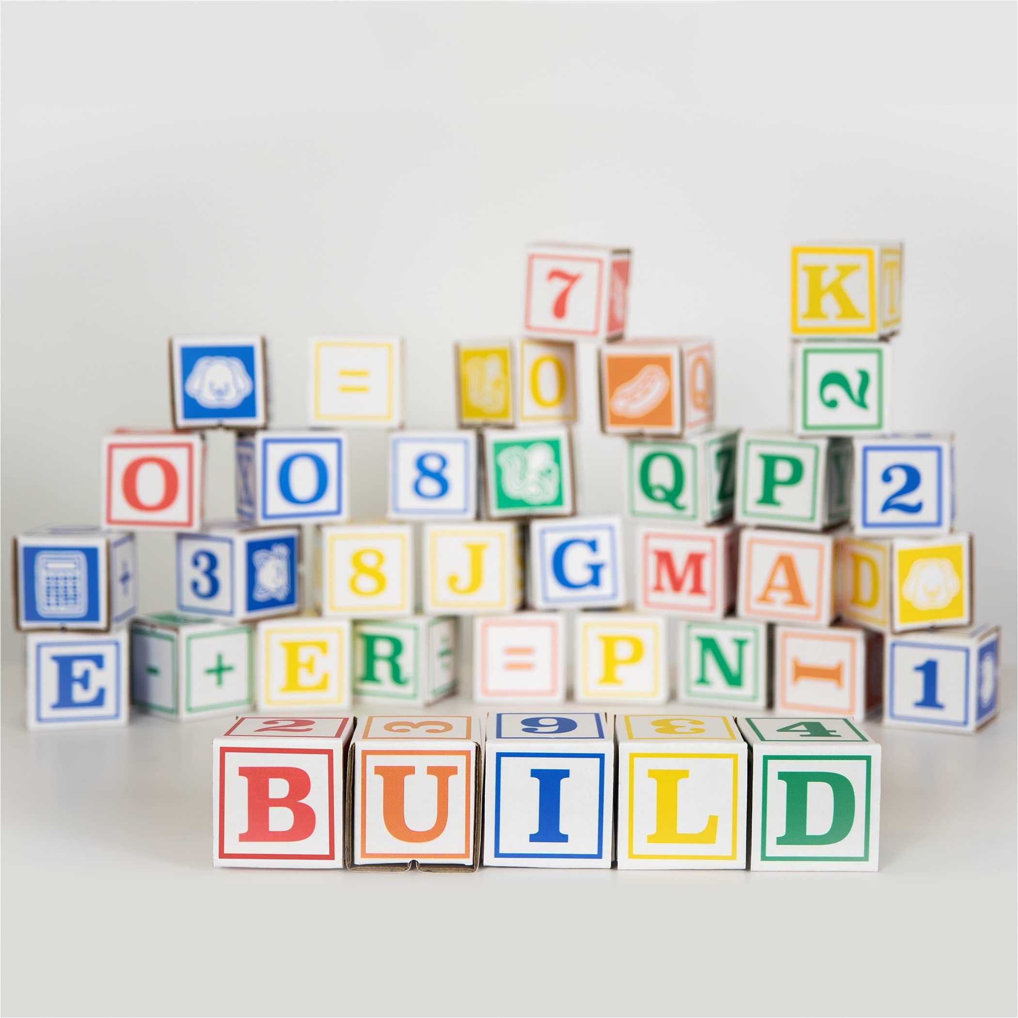 Bankers Box at Play Cardboard ABC/123 Building Learning Blocks, 50 Pack, Larger 3
