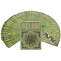 Poker Supplies Green Canvas Aces High Playing Card Deck - Includes Bonus Cut Card!