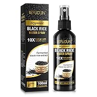 Hair Growth Serum, Black Rice Water for Hair Growth, Hair Loss Treatment Rice Water Spray for Women & Men, Hair Growth Spray with Castor Oil, Biotin and Ginger for Dry, Damaged, Frizzy, Weak Hair. (3.2 fl.oz)