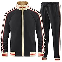 Men Track Suits Sets Long Sleeve Full-zip Sweatsuit Active Jackets and Pants 2 Piece Outfits
