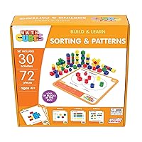 Junior Learning: Mathcubes - Sorting & Patterns - 30 Activity Set, Build & Learn, Hands On Math, Developmental & Education Set, Kids Ages 4+