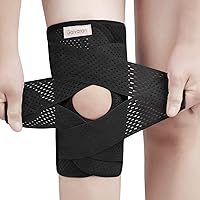 Knee Brace with Side Stabilizers for Meniscal Tear Knee Pain ACL MCL Arthritis Injuries Recovery, Breathable Adjustable Knee Support for Men and Women