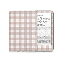 Compatible with Amazon Kindle Skin, Decal for Kindle All Models Wrap Danish Pastel Latte Gingham Checkered Pattern (Kindle Voyage)