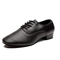 Breathable Lace-up Dancing Leather Latin Shoes for Men Salsa, Tango,Ballroom,Viennese Waltz