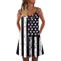 Summer Dresses for Women 2024 Short Green,Independence Day for Women's 4 of July Printed Boho for Women Casual
