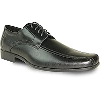 bravo! Men Dress Shoe Monaco-3 Classic Oxford with Square Bicycle Toe and Leather Lining Black 14M