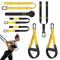 Home Suspension Training Kit for All Levels, Suspension Trainer Straps With Handles For Full Body Workouts at Home, Includes Door Anchor And Mesh Bag for Gym,Outdoor,Travel
