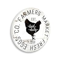 Stupell Industries Fresh Egg Co Vintage Sign Farm Chicken Circular Wall Plaque, 12