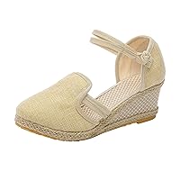 Womens Bling Sandals Wedge Sandals Fashion Versatile Braided Buckle Breathable Wedge Sandals Sandals Women New 10