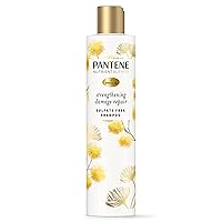 Pantene Sulfate Free Shampoo, Hair Strengthening Anti Frizz Damage Repair Shampoo with Castor Oil, Safe for Color Treated Hair, Nutrient Blends, 9.6 oz
