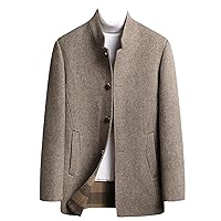 Autumn Winter Cashmere Men's Coat Business Casual Stand Collar Handmade Double-Sided Woolen Coat Man Clothing
