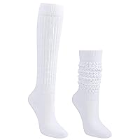 Auranso Slouch Socks Women Cotton Scrunch Knee High Long Knit Boot Socks 6-11