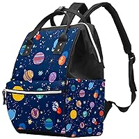 Colorful Space Planets and Stars Diaper Bag Backpack Baby Nappy Changing Bags Multi Function Large Capacity Travel Bag
