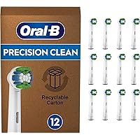 Oral-B Precision Clean Electric Toothbrush Head with CleanMaximiser Technology, Excess Plaque Remover, Pack of 12 Toothbrush Heads, Suitable for Mailbox, White