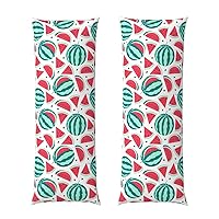 Fruits Watermelon Digital Printing Body Pillow Case Hidden Zippe Soft for Hair and Skin 20 x 54 inches