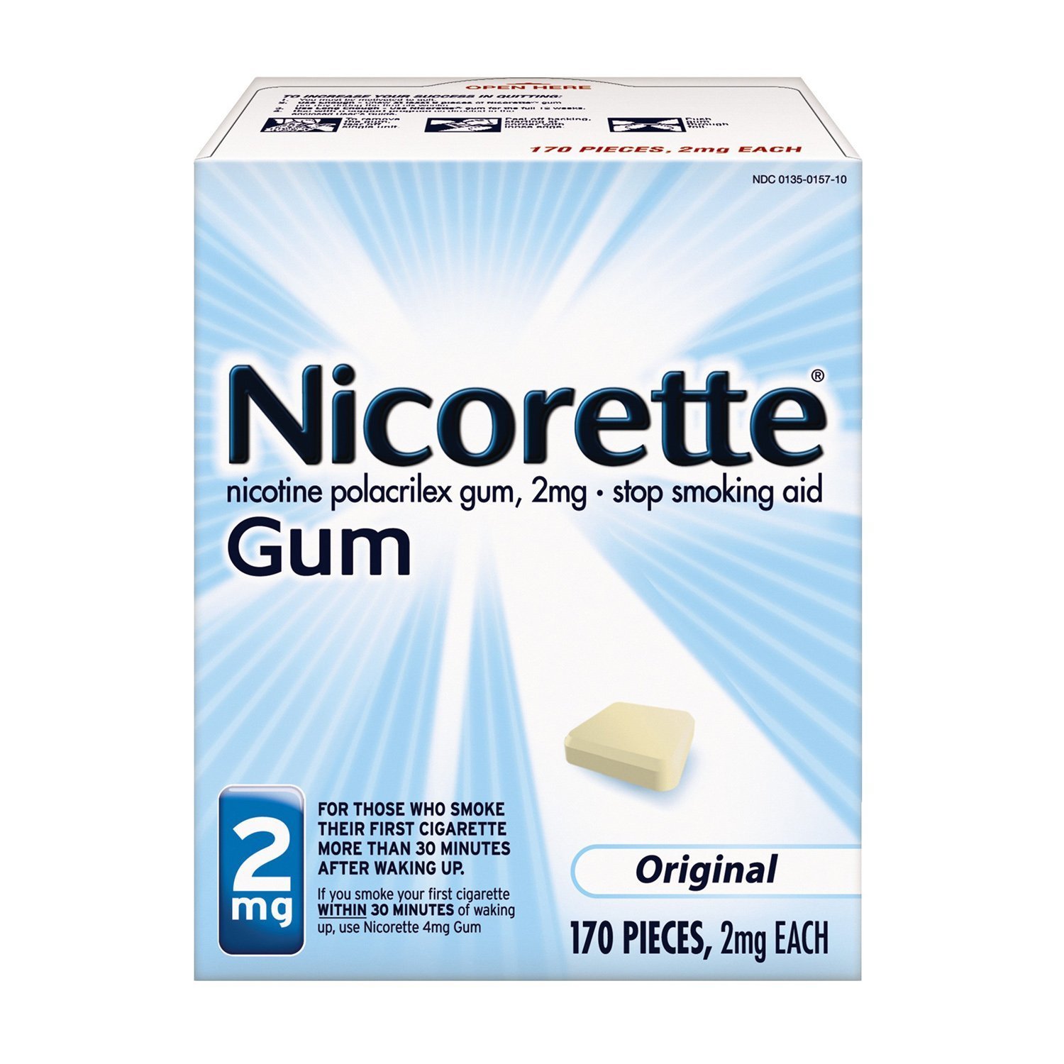 Nicorette Gum, Original, 2 mg, 170 Count Box