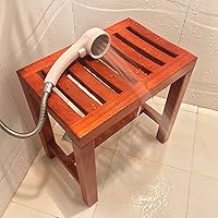 Elderly Bath Stool, Shower Bench for Bathroom, Wooden Bathing Chair Tool Free Anti-Slip Bathtub Seat Stool Walnut Durable for Elderly, Senior, Handicap, Disabled Bathtub Shower