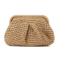 Freie Liebe Straw Clutch Purses for Women Small Woven Dumpling Bag Summer Beach Clutch Wicker Crossbody Purses