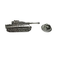 Silver Toned Textured Panzer War Tank Lapel Pin