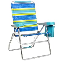 Rio Brands 4-Position Folding Beach, Camping, Lawn Chair, Multi, 17