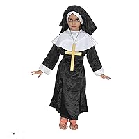Kaku Fancy Dresses Our Community Helper Nun Costume -Black & White, For Girls