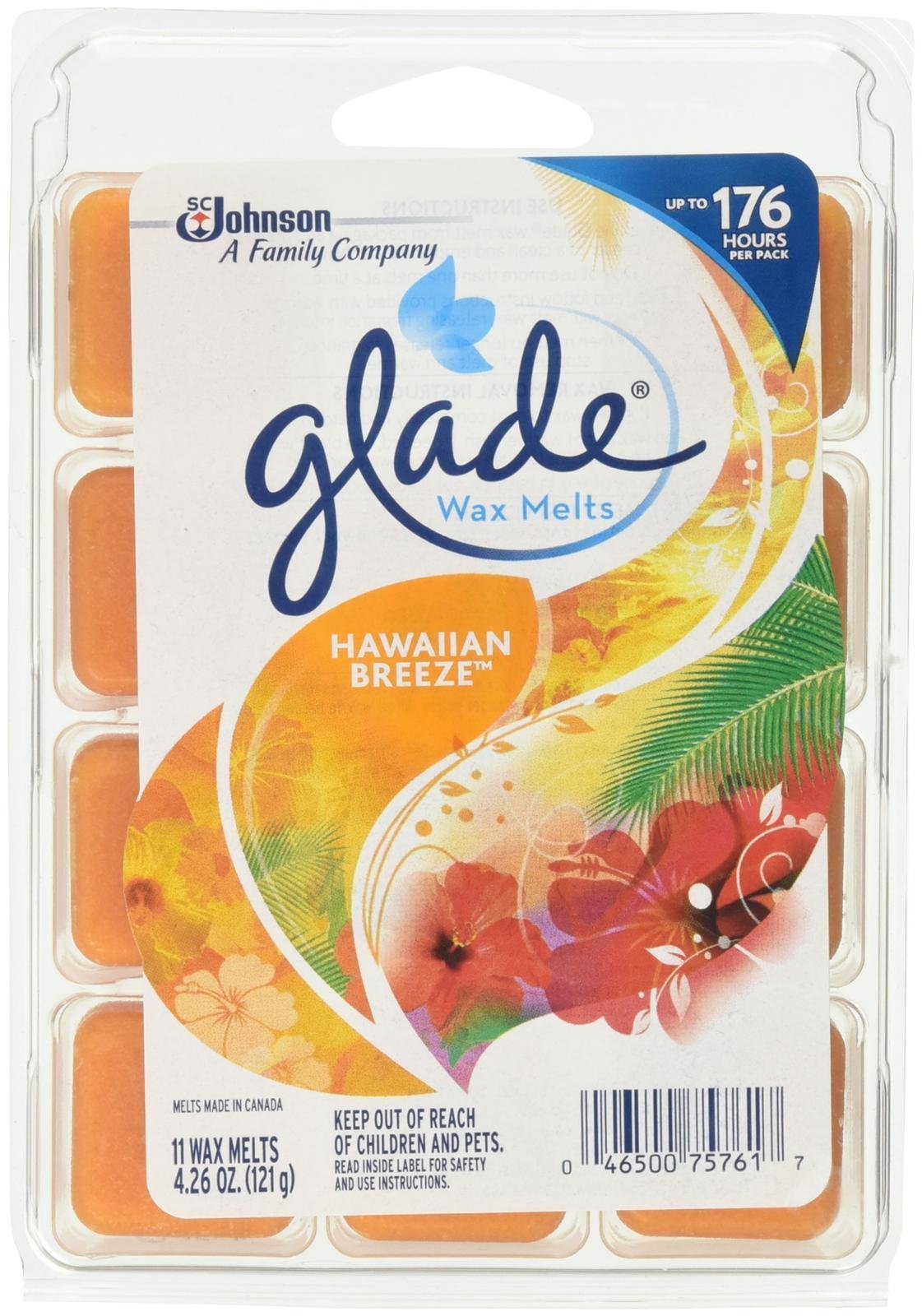 Glade Wax Melts Air Freshener Refill, Hawaiian Breeze, 11Count, 4.26 oz