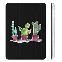 Watercolor Cactus Case with Pen Holder Auto Wake Sleep Slim Lightweight Trifold Stand Compatible with iPad Mini4 iPad Mini5 iPad Mini6 Mini6（8.3in）