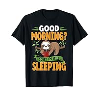 Good Morning Lazy Sloth Drinking Coffee Sloths Lover T-Shirt