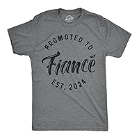 Crazy Dog Mens Promoted to Fiance Est. 2024 2023 Graphic T Shirt Wedding Engagement Tee