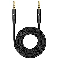 Stereo Audio Cable, 3.5mm Pin, Male to Male, Universal Stereo Audio Aux Cable with 3.5 mm Jack for Headphones, Dr Dre Headphone, iPods, Car Audio, Home Stereo (6-Feet Long)