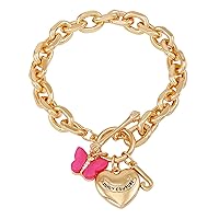 juicy Couture Goldtone Butterfly Heart Toggle Bracelet
