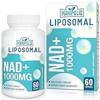 Liposomal NAD+ Supplement 1000 mg | Highest NAD Pontecy | Max Absorption | Pure NAD Supplement | Energy and DNA Repair, Aging Defense, Brain Function | 60 Softgels