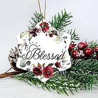 Personalized 3 Inch Blessed White Ceramic Ornament Holiday Decoration Wedding Ornament Christmas Ornament Birthday for Home Wall Decor Souvenir.