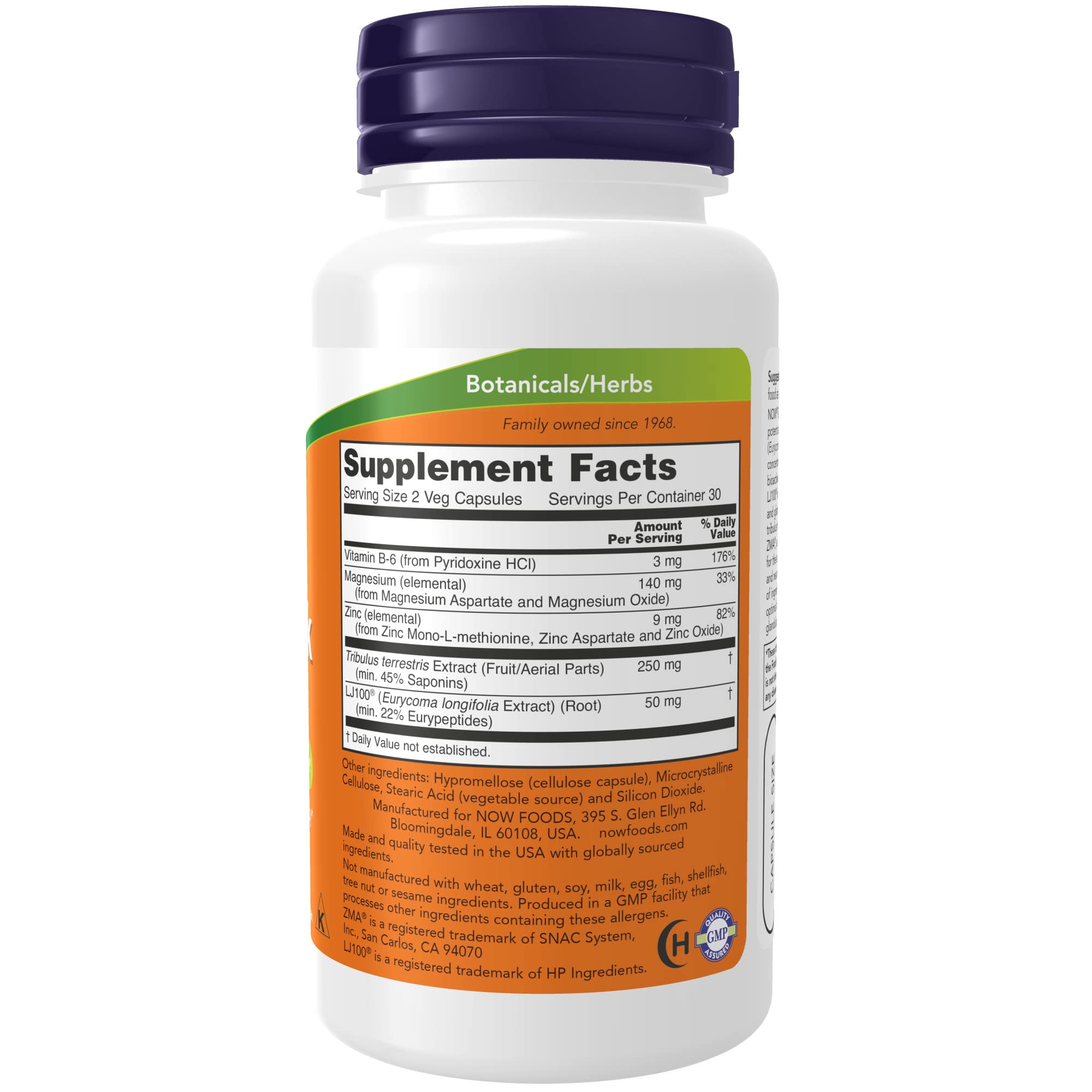 NOW Supplements, TestoJack™ 100 with LJ100®, a Potent standardized Extract of Tongkat Ali (Eurycoma longifolia), Tribulus and ZMA®, 60 Veg Capsules (Pack of 2)