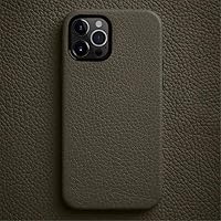Leather Case for iPhone 13 Pro Max 12 Pro 12 Mini Microfiber Cowhide Skin Back Cover,Grey,for iPhone13ProMax