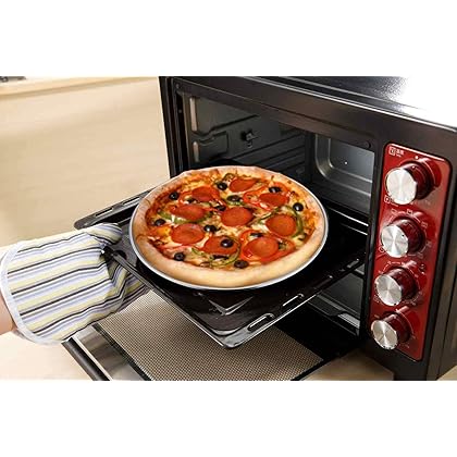 TeamFar Pizza Pan, 10 inch Pizza Pans Pizza Tray Stainless Steel for Oven Baking, Non Toxic & Healthy, Heavy Duty & Dishwasher Safe - Set of 2