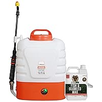 PetraTools Liquid Fish & Seaweed Fertilizer 32oz and 2-Gallon Battery Powered Backpack Sprayer