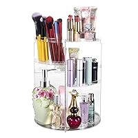 360° Rotating Makeup Organizer, Spinning Bathroom Organizer Countertop, Cosmetic Holder Shelf, Make Up Organizers and Storage for Bedroom, Transparent