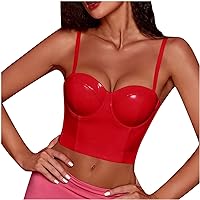 Summer Womens Sexy Casual Bustier Cami Crop Tops Summer Spaghetti Strap Corset Trendy Solid Clubwear Party Tank Top