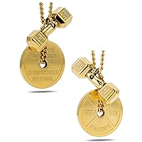 Men's Gold Plated Stainless Steel Combo Necklace -Luke 1:37/Philippians 4:13