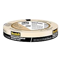 Scotch General Purpose Masking Tape, Tan, Tape for Labeling, Bundling and General Use, Multi-Surface Adhesive Tape, 0.70 Inches x 60 Yards, 1 Roll