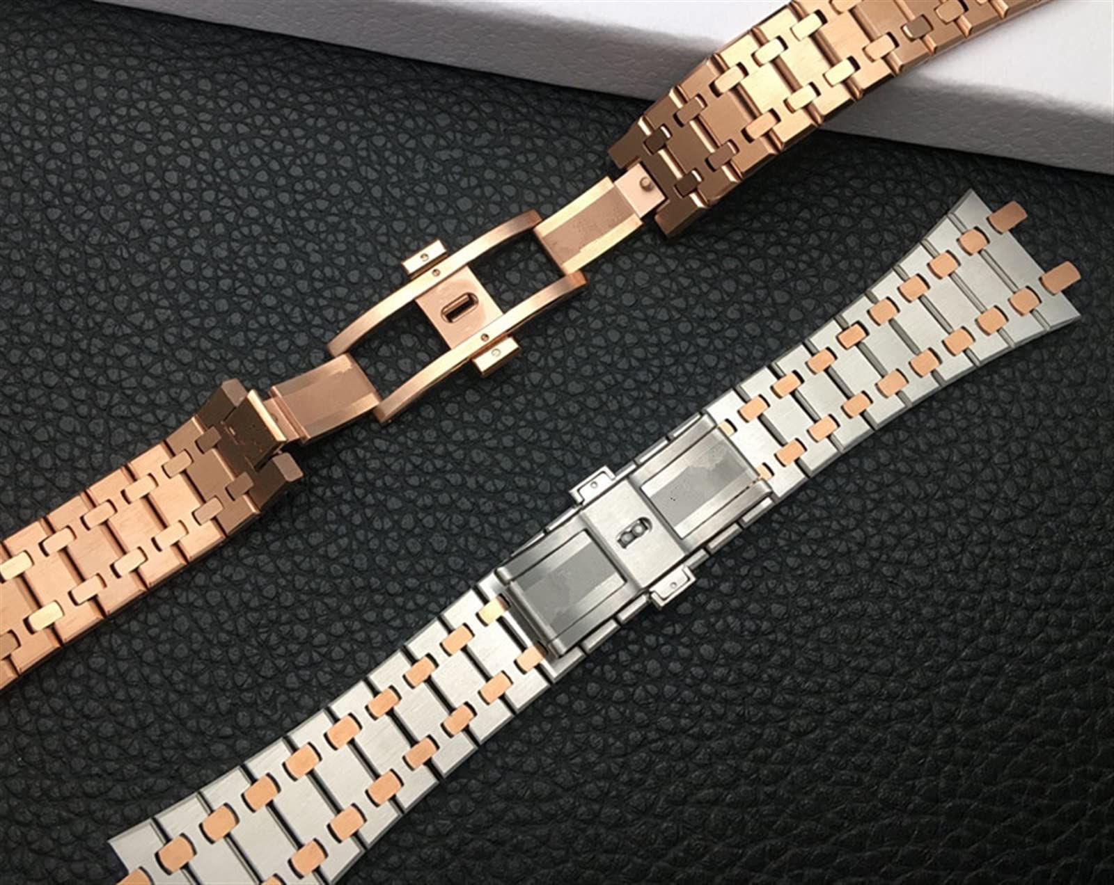 VBWVA Black gold silver watchband 21mm 26mm Men women Stainless Steel Watch Band Bracelet For AP ROYAL OAK strap folding buckle