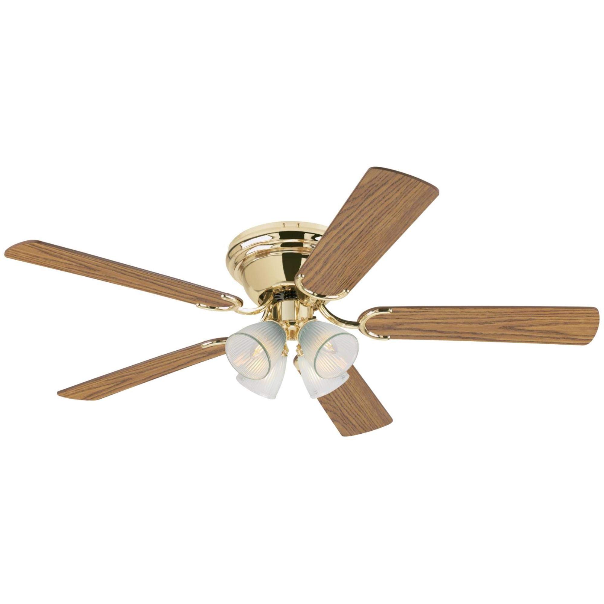 Westinghouse Lighting 7232400 CONTEMPRA IV Indoor Ceiling Fan with Light, 52 Inch, BRASS