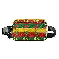 Colorful Stripe Leaves-01 Fanny Packs for Women Men Belt Bag with Adjustable Strap Fashion Waist Packs Crossbody Bag Waist Pouch for Outdoor