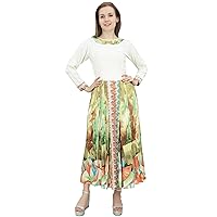 Bimba Women's Printed Casual Rayon Full Sleeves Ankle Length A-line Dress