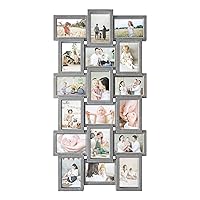 4x6 Picture Frame Collage Large Photo Collage Frame for Wall 18 Openings Collage Picture Frames Photo Frame Collage Wall Decor for Living Room Bedroom - Elegant Grey