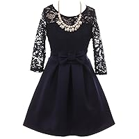 BNY Corner Floral Lace Top Bow Flower Holiday Party Flower Girl Dress USA 2-14